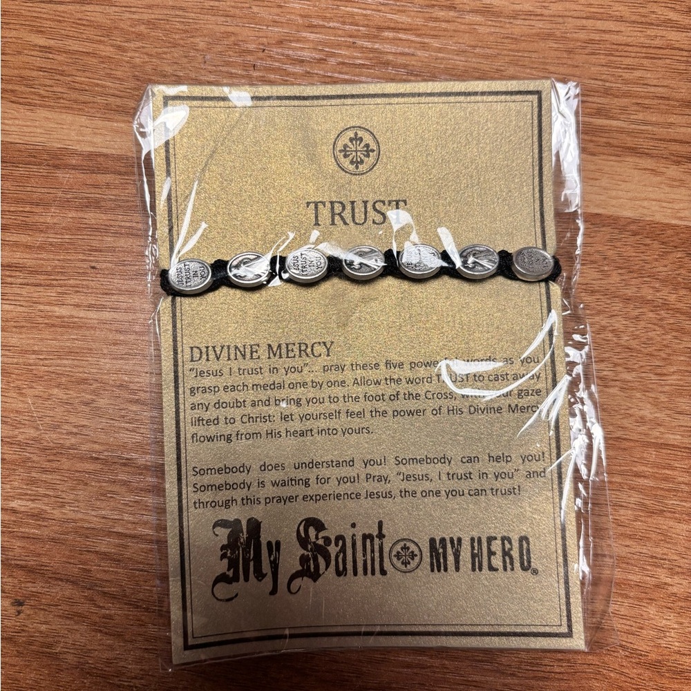 My Saint My Hero BNIP black string bracelet